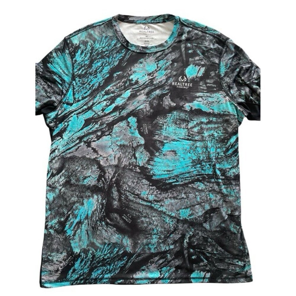 Realtree Camo Performance Tee Men’s 2XL Cenote Long Sleeve Fishing Hunting Shirt